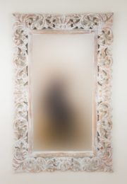 Espejo de pared decorativo Beladona Blanco (envejecido) de 140cm.