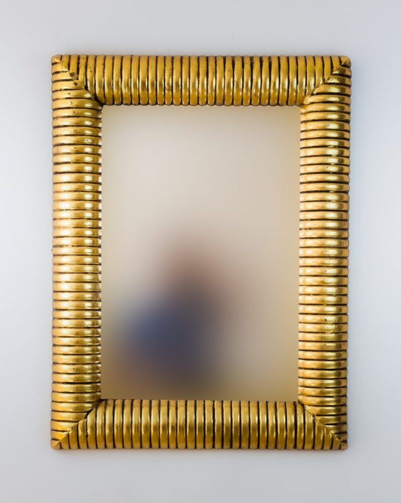 Espejo decorativo de madera Bambu Espiral de 60x80cm en Oro (envejecido)