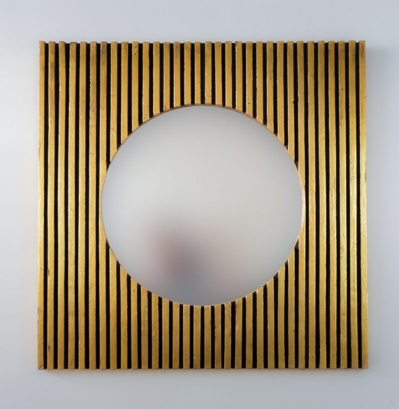 Espejo decorativo de madera Keliki One de 80x80cm en Oro (envejecido)