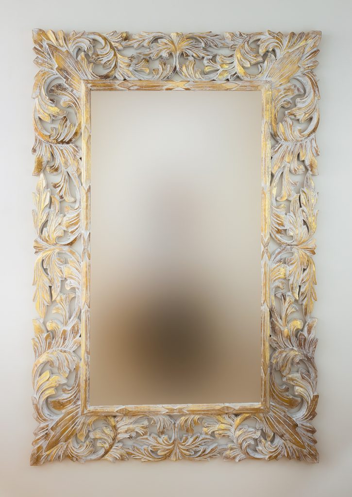 Espejo decorativo de madera Isabelle Long de 90x180cm en Blanco