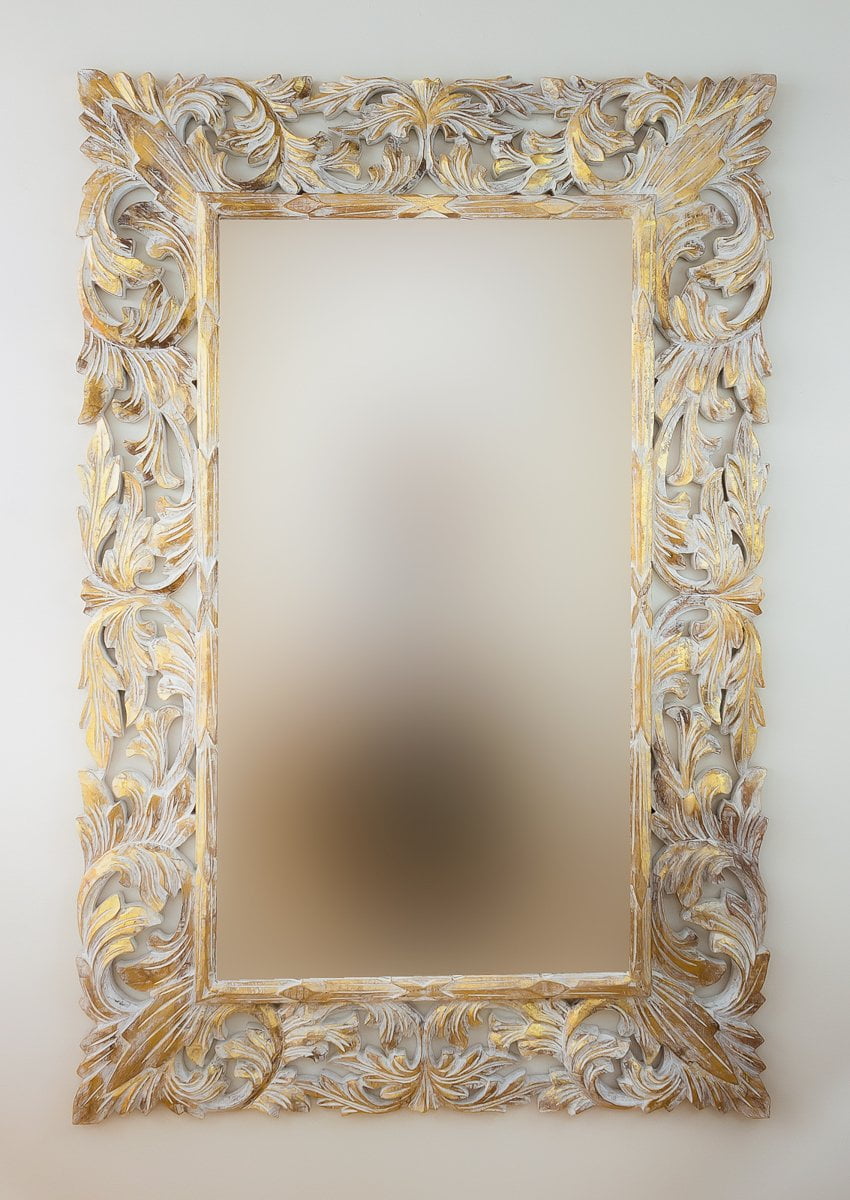 Espejo Renaisance Pan de oro de 150cm. Madera artesana