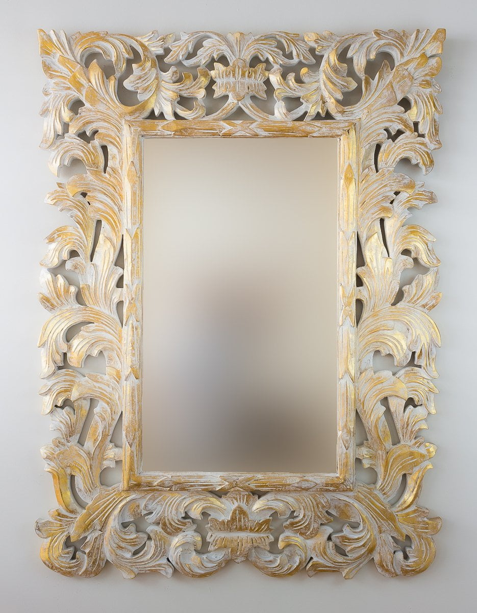 Espejo Renaisance Pan de oro de 120cm. Madera artesana