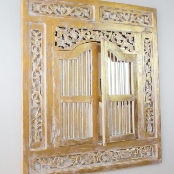 Espejo Window Jati Pan de oro