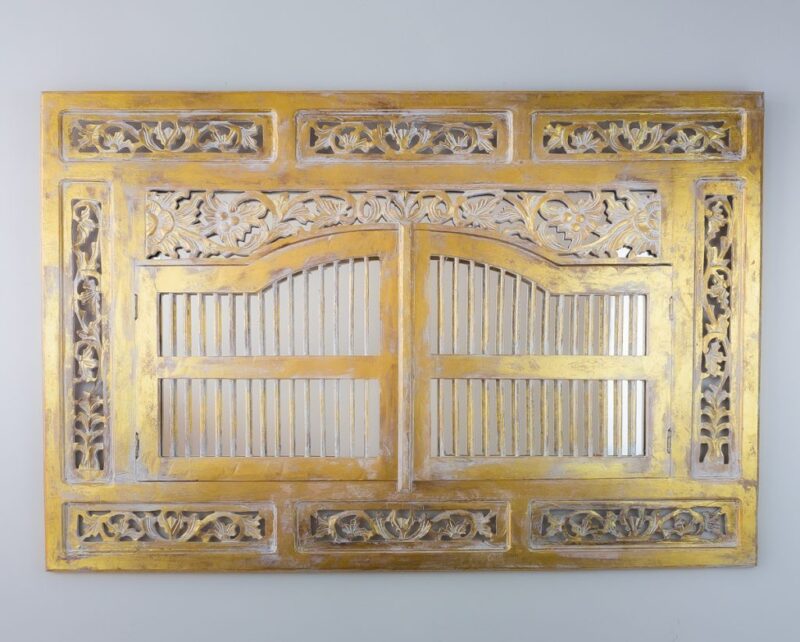 Espejo con ventana Windows Long de 80x120cm en blanco y pan de oro