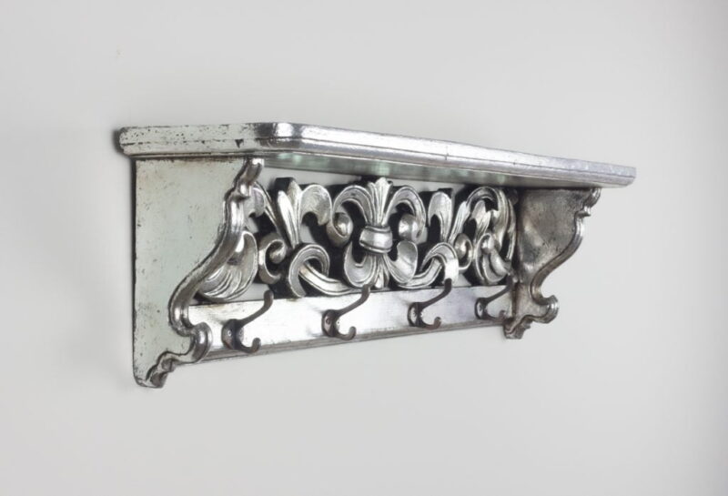 Perchero decorativo en plata envejecida