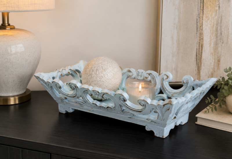 Bandejas decorativa vintage Wulan azul