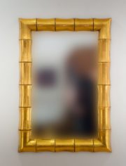 Espejo de pared decorativo Bamboo Oro (envejecido) de 100cm.