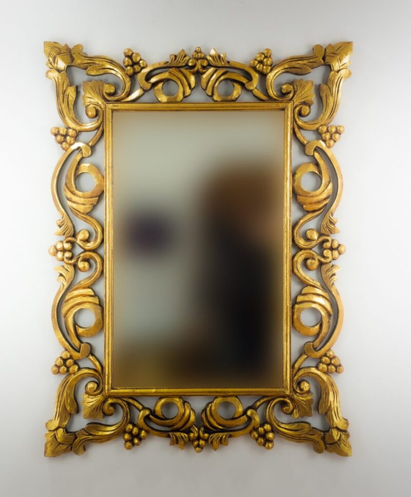 Espejo de pared decorativo Gada Warta Oro (envejecido) de 120cm.
