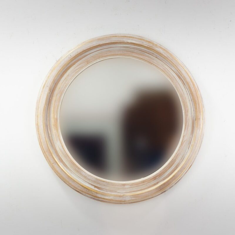 Espejo de pared decorativo Round Polos Pan de oro de 60cm.