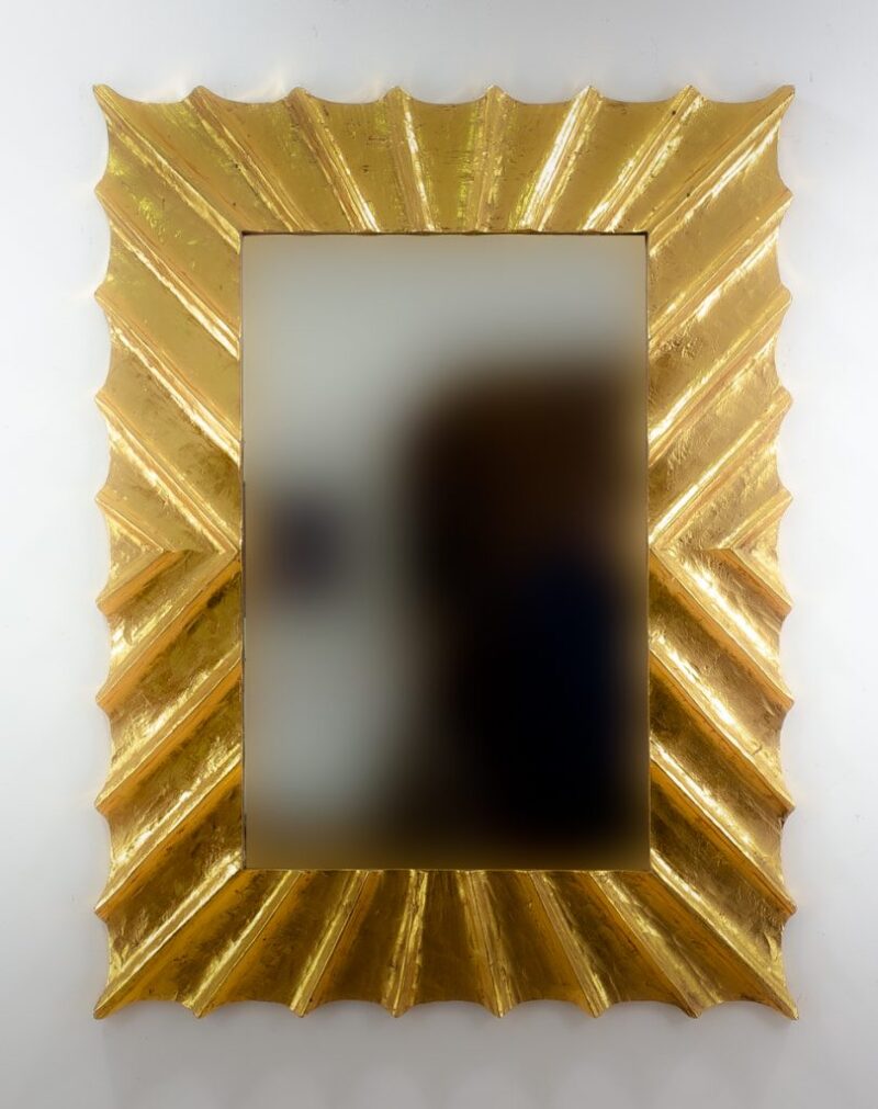 Espejo de pared decorativo Surya Burik Oro (envejecido) de 120cm.