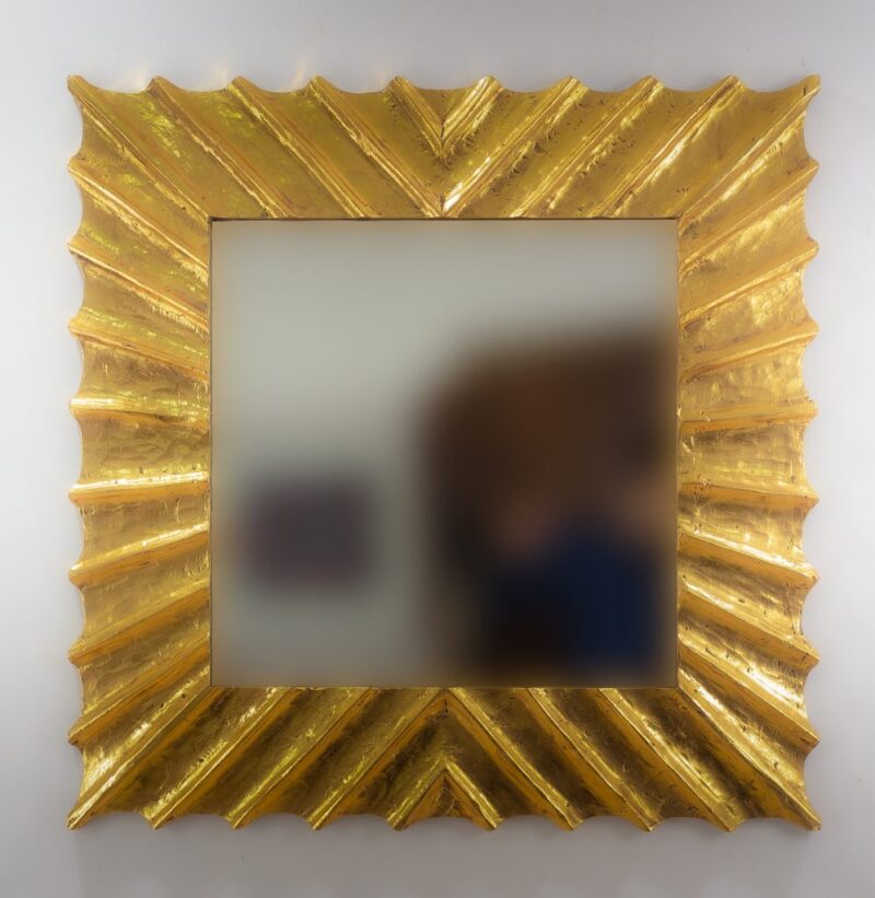 Espejo de pared decorativo Surya Burik Oro (envejecido) de 100cm.