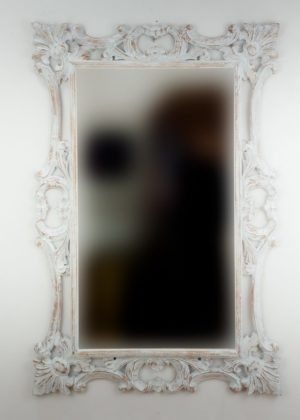 Espejo de pared decorativo Eiffell Blanco (envejecido) de 120cm.