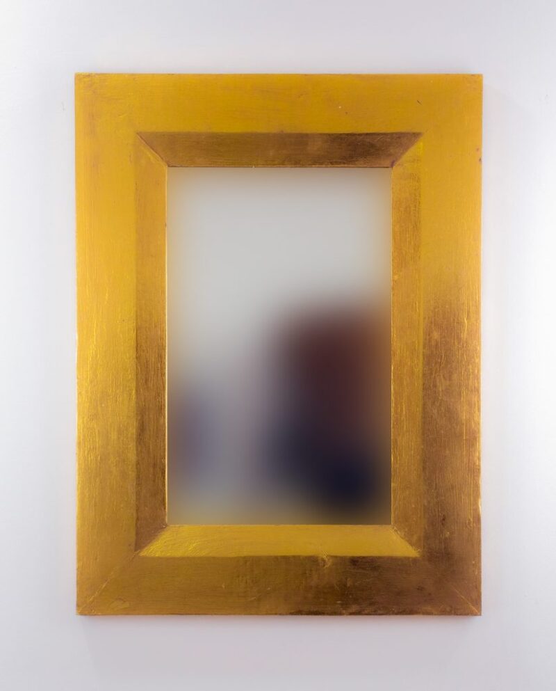 Espejo de pared decorativo Flat Miring Oro (envejecido) de 80cm.