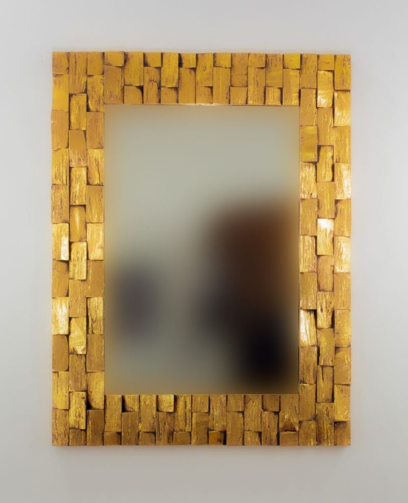 Espejo de pared decorativo Catak Bendy Oro (envejecido) de 80cm.