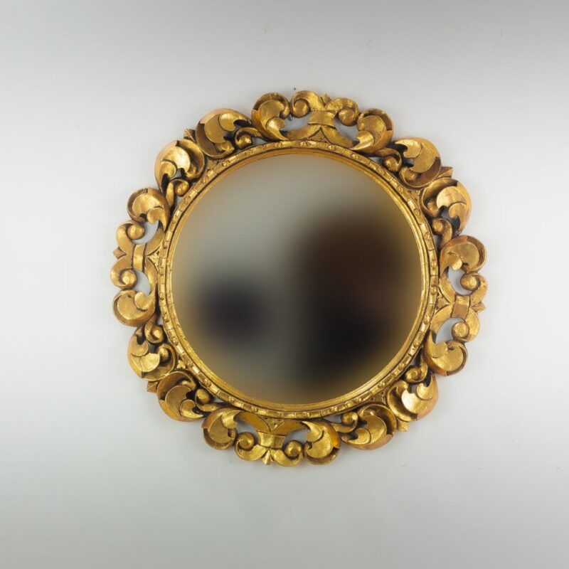 Espejo de pared decorativo Tommy circle Oro (envejecido) de 80cm.