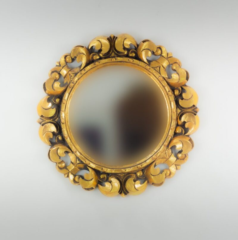 Espejo de pared decorativo Tommy circle Oro (envejecido) de 60cm.