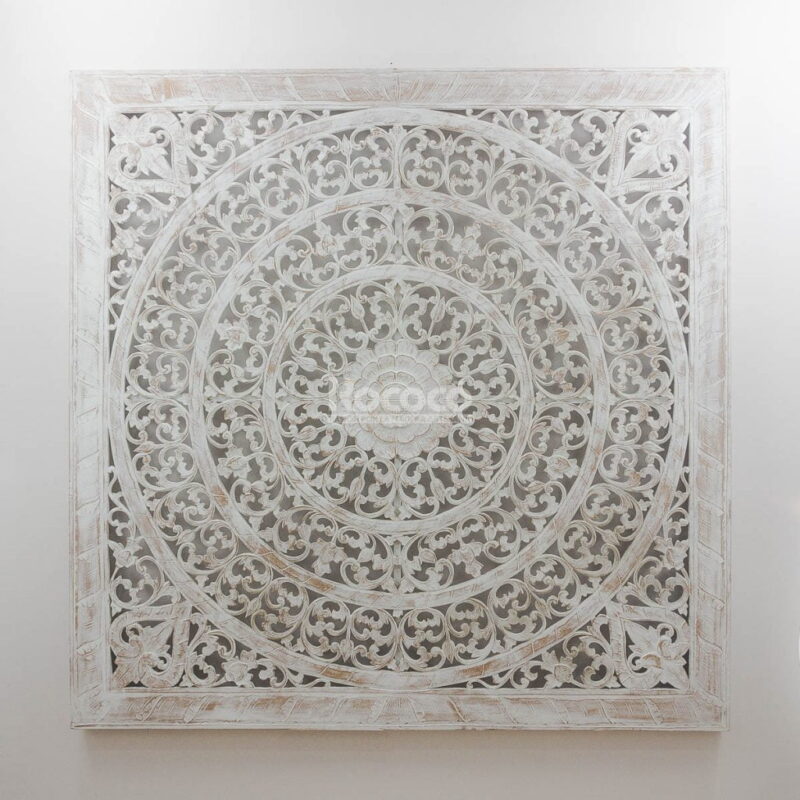 Espejo de pared decorativo Decowall Big Blanco (envejecido) de 160cm.