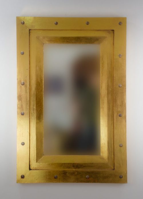Espejo de pared decorativo Flat Miring Plinkut Oro (envejecido) de 120cm.