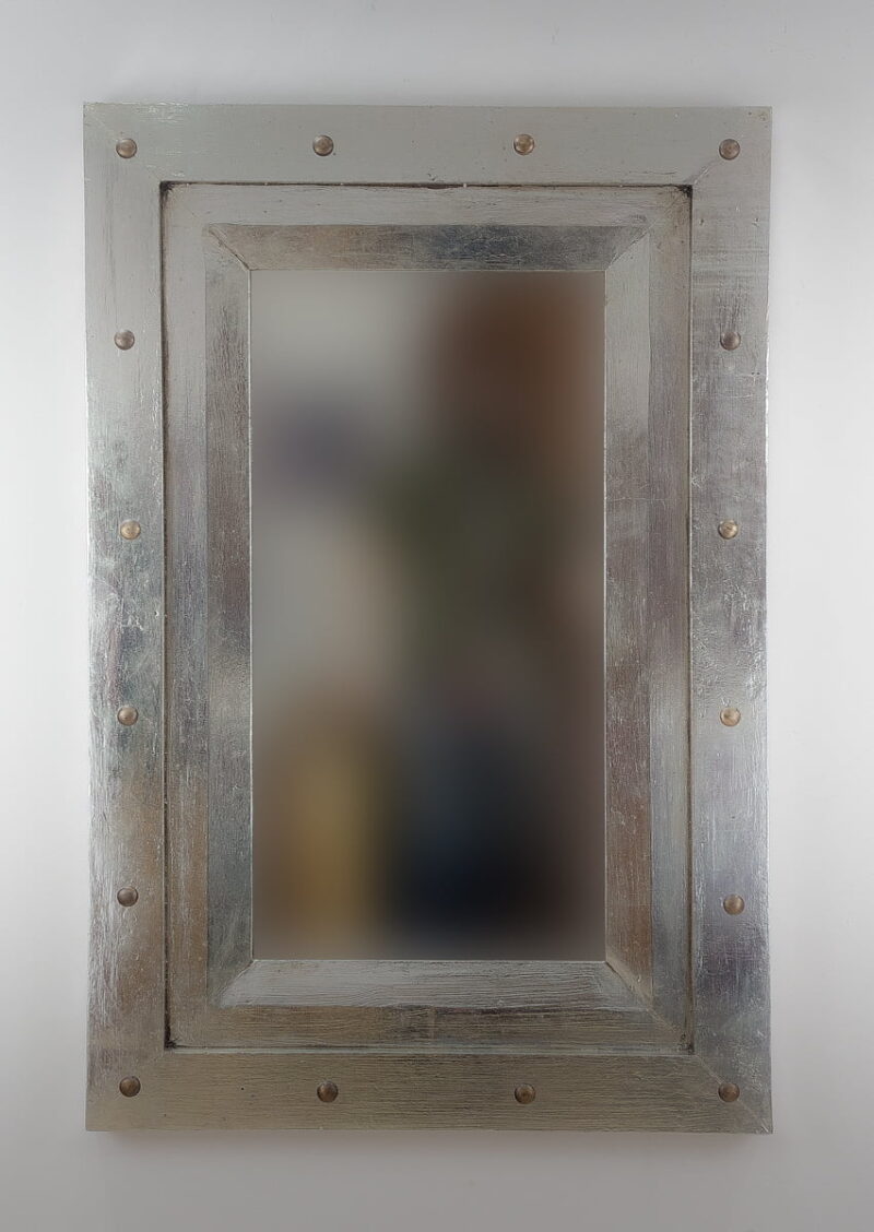 Espejo de pared decorativo Flat Miring Plinkut Plata (envejecida) de 120cm.