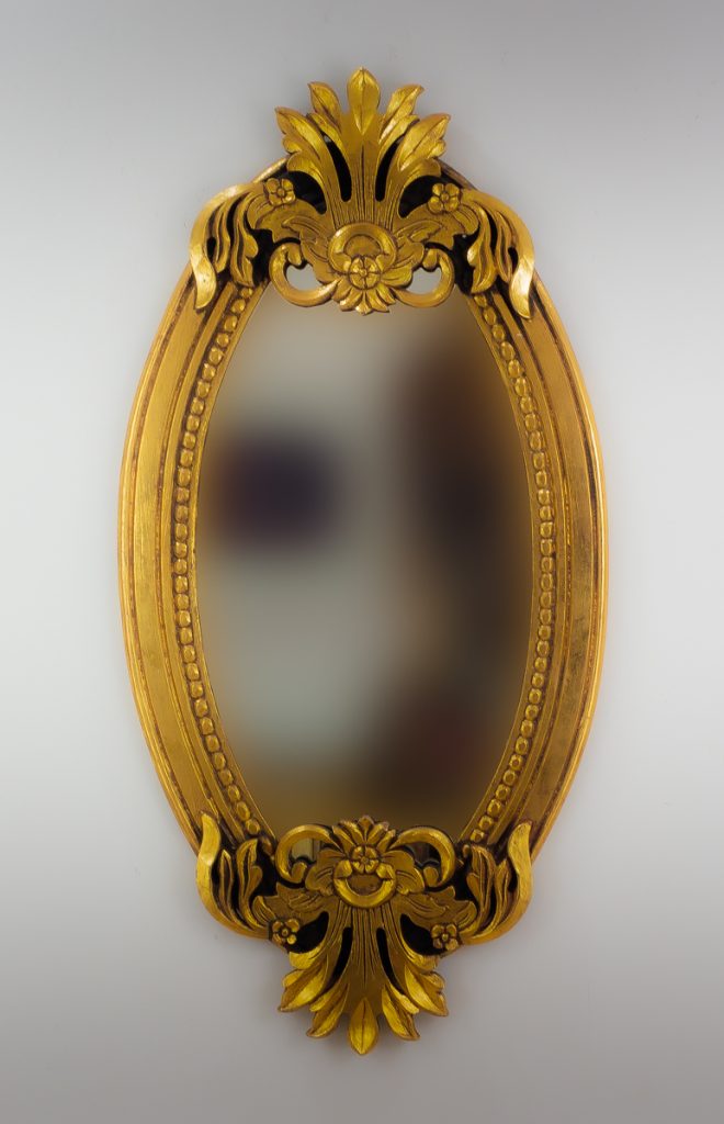 Envejecido Rococo Espejo Decorativo de Madera Urban Hair de 120x90 en Oro