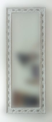 Espejo decorativo de madera Tali Bolong de 160x60 en Blanco decapado