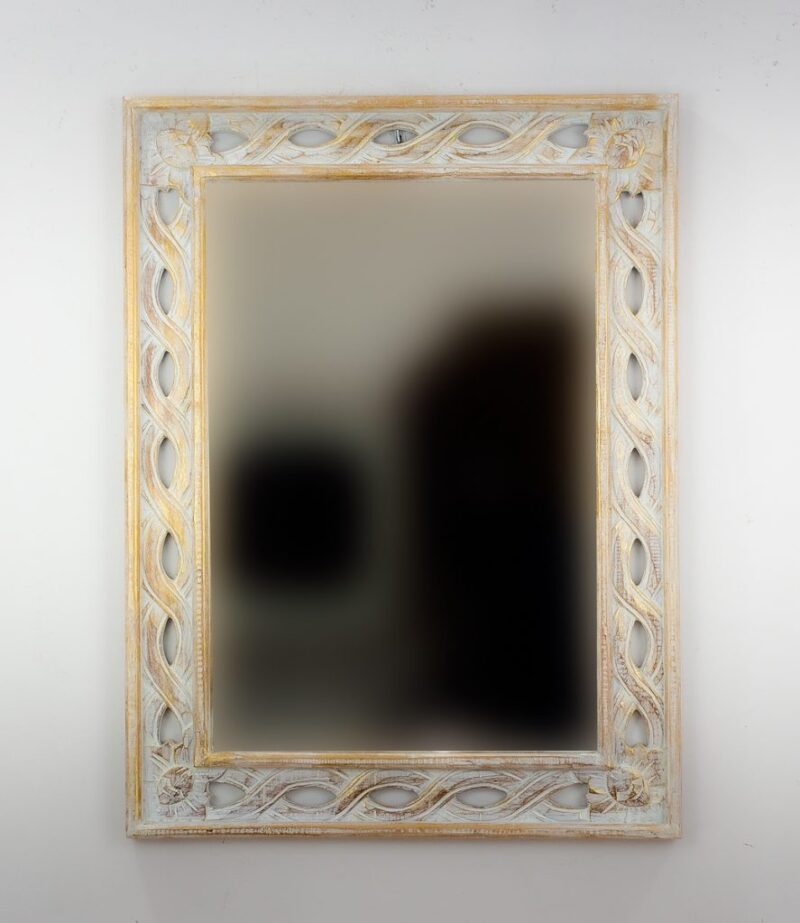 Espejo de pared decorativo Tali Bolong Pan de oro de 80cm.