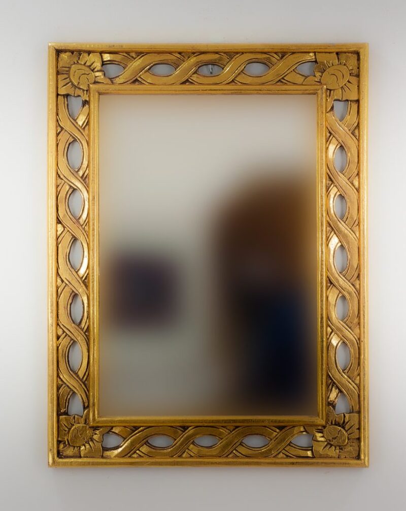Espejo de pared decorativo Tali Bolong Oro (envejecido) de 80cm.
