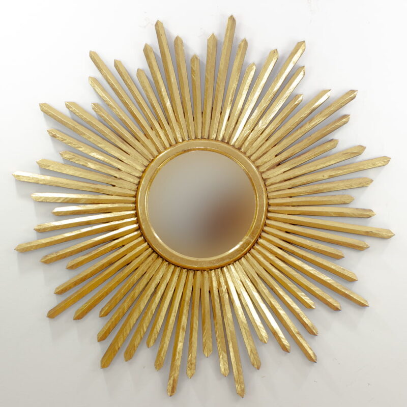 Espejo de pared decorativo Sunblast wide Oro (envejecido) de 120cm.