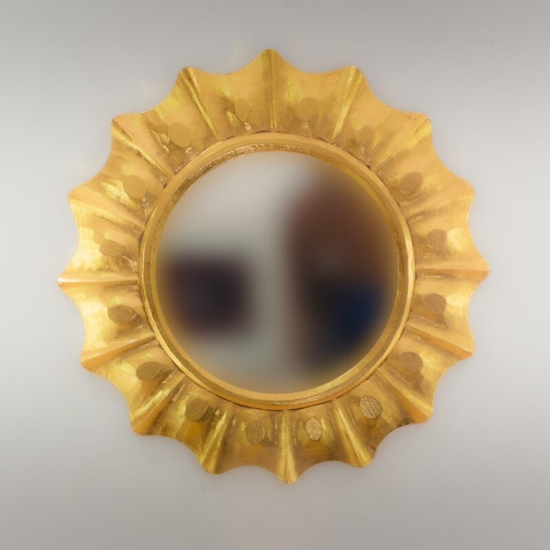 Espejo de pared decorativo Round Surya Oro (envejecido) de 80cm.