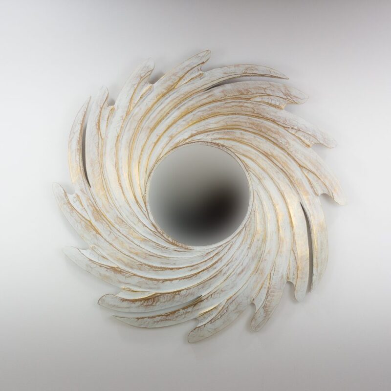 Espejo de pared decorativo Tornado Mirror Pan de oro de 100cm.