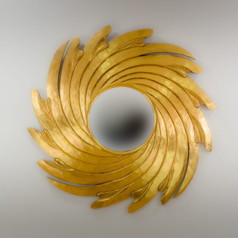 Espejo de pared decorativo Tornado Mirror Oro (envejecido) de 100cm.