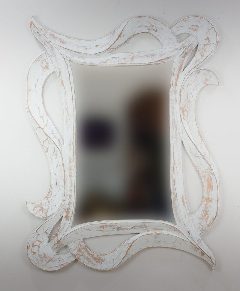 Espejo de pared decorativo Urban Hair Blanco (envejecido) de 120cm.