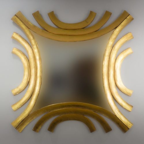 Espejo de pared decorativo Circles wave Oro (envejecido) de 120cm.