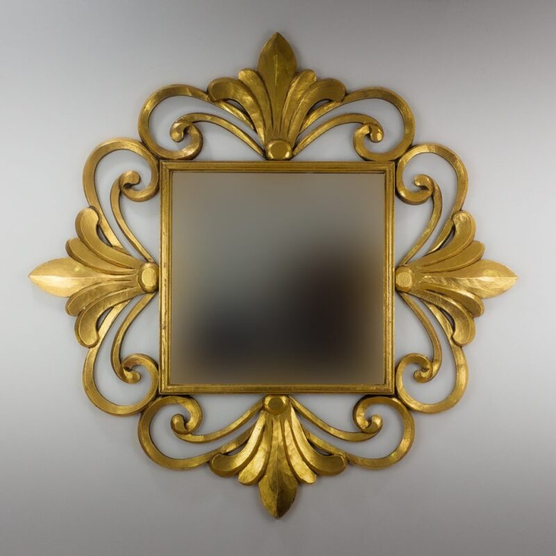 Espejo de pared decorativo Lisboa Mirror Oro (envejecido) de 120cm.