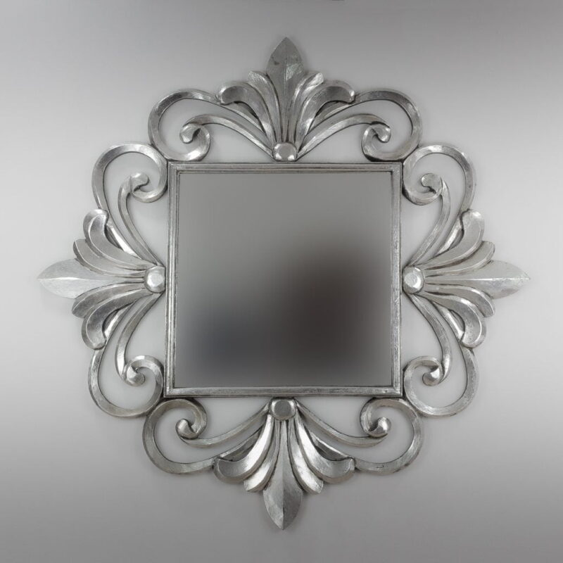 Espejo de pared decorativo Lisboa Mirror Plata (envejecida) de 120cm.