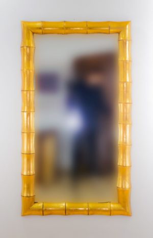 Espejo de pared decorativo Bamboo Oro (envejecido) de 140cm.