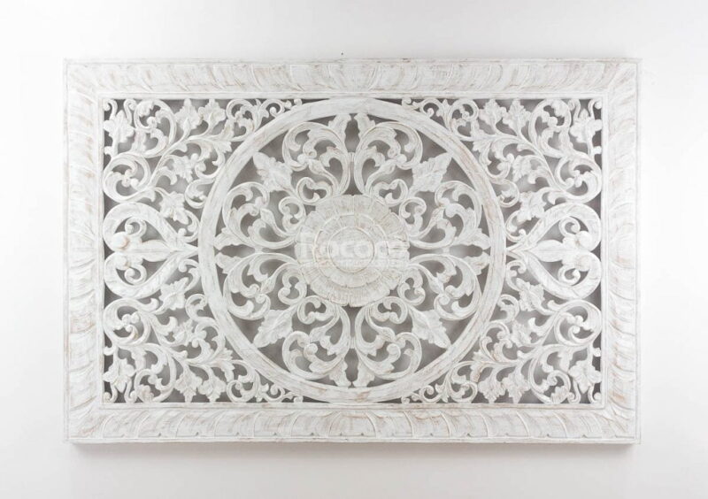 Espejo de pared decorativo Decowall Square Blanco (envejecido) de 150cm.