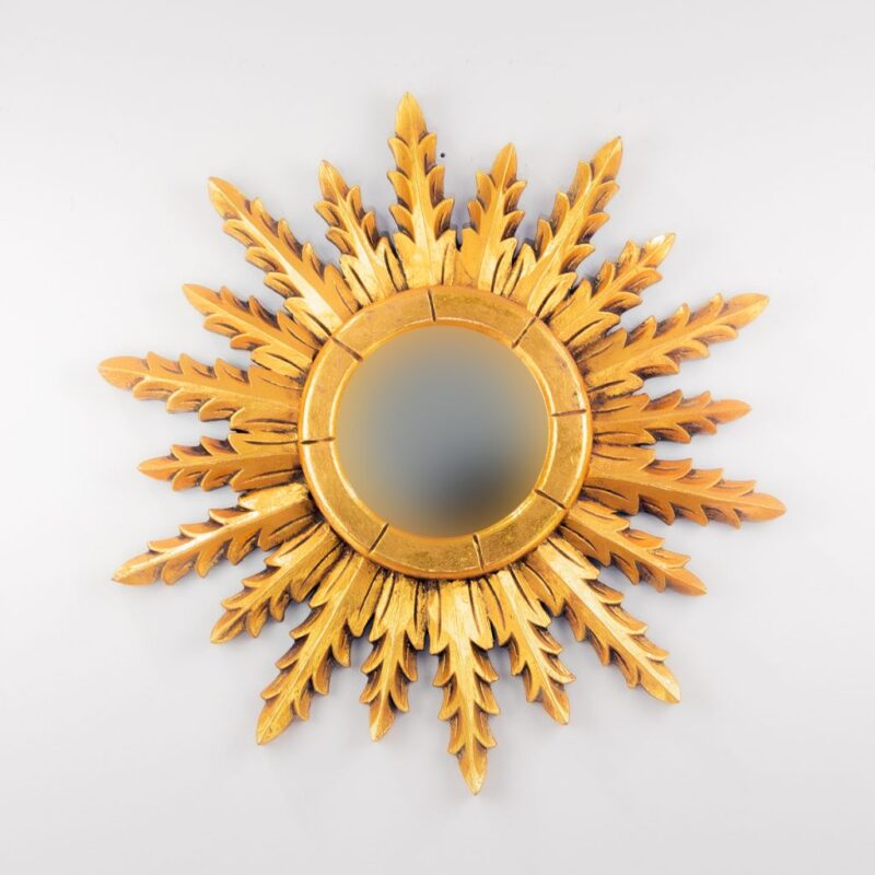 Espejo de pared decorativo Urban Surya Oro (envejecido) de 50cm.