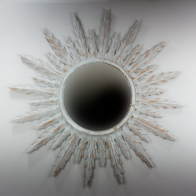 Espejo de pared decorativo Urban Surya Blanco (envejecido) de 120cm.