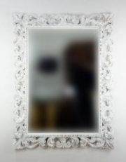 Espejo de pared decorativo Tommy Square Blanco (envejecido) de 120cm.