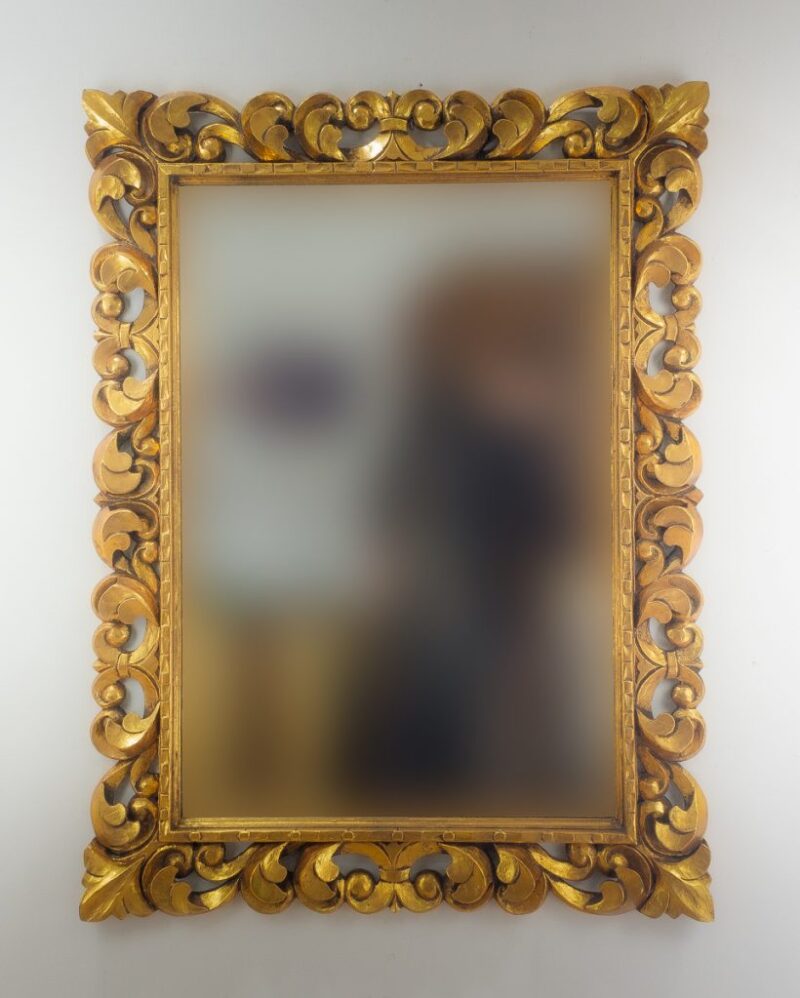 Espejo de pared decorativo Tommy Square Oro (envejecido) de 120cm.