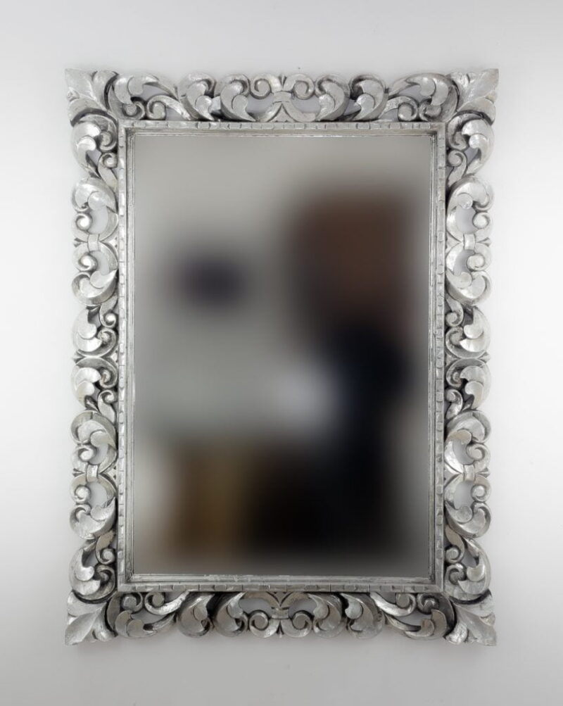 Espejo de pared decorativo Tommy Square Plata (envejecida) de 120cm.