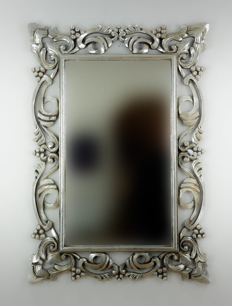 Espejo de pared decorativo Gada Warta Plata (envejecida) de 100cm.