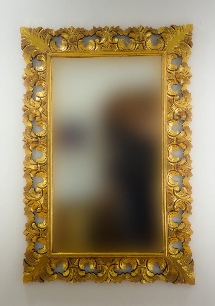 Envejecido Rococo Espejo Decorativo de Madera Eiffell de 60x80 en Oro 