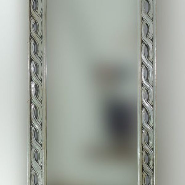 Espejo decorativo de madera Tali Bolong de 160x60 en Plata (envejecida)