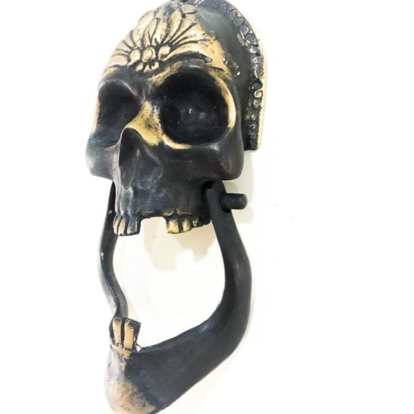 Calavera skull de metal para decoración (colgador, aldaba...)