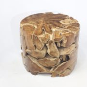 Mesa redonda de café realizada en madera de teca 60cm (LIQUIDACIÓN)