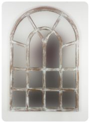 Espejo de pared decorativo Africani Oval Blanco (envejecido) de 120x80cm. Rococó