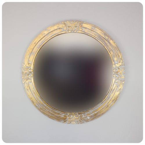 Espejo de pared decorativo Round Selem Pan de oro de 100x100cm. Rococó