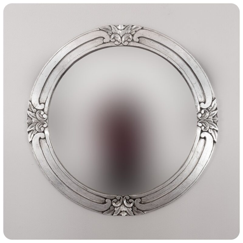 Espejo de pared decorativo Round Selem Plata (envejecida) de 100x100cm. Rococó